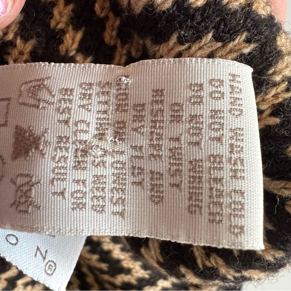 Wool Blend Knit Sweater Cardigan Women’s 1X Brown Black Chevron Lined - Picture 15 of 16